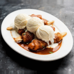 Soya Chaap with Vanilla Ice-cream